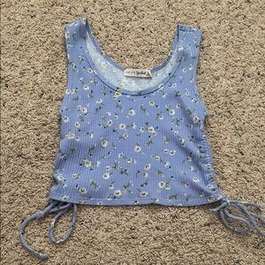 Live to be spoiled Blue Floral Crop Top